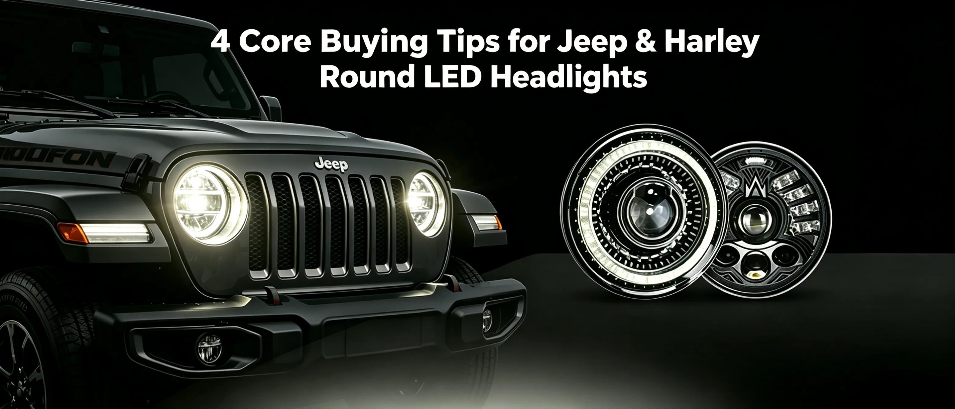 4 Core Buying Tips for Jeep & Harley Round LED Headlights