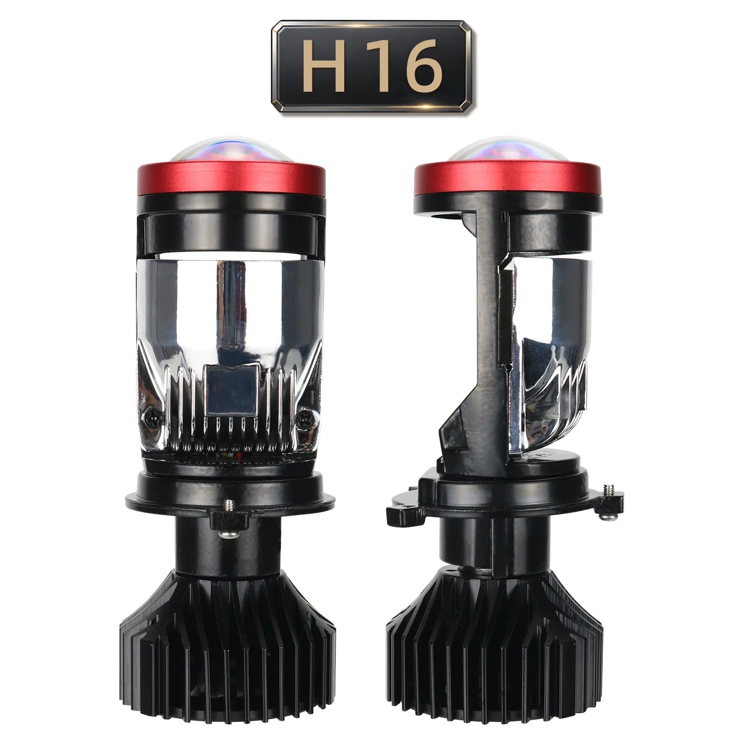 Red Mini Bi LED Projector Headlight H16