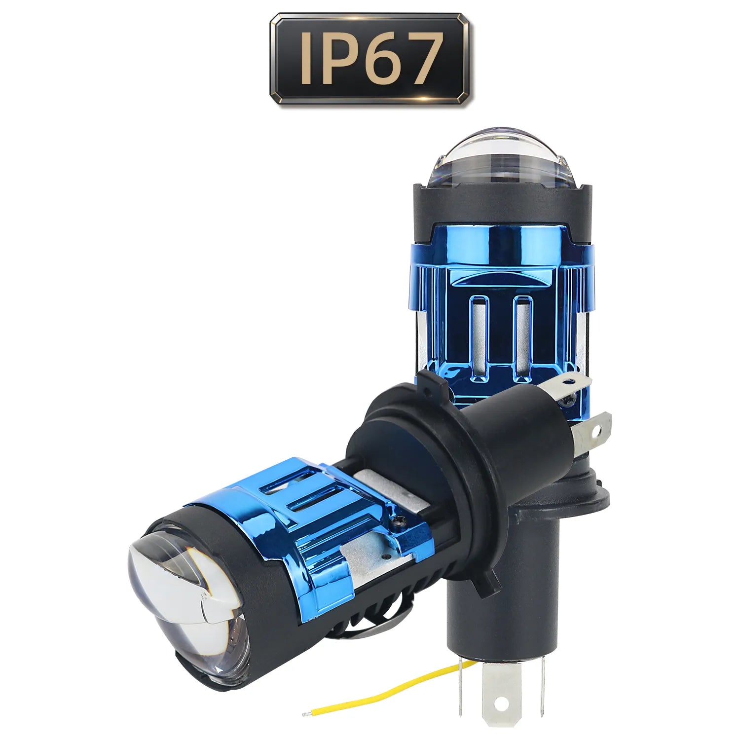 Blue Mini Bi LED Projector Headlight H22