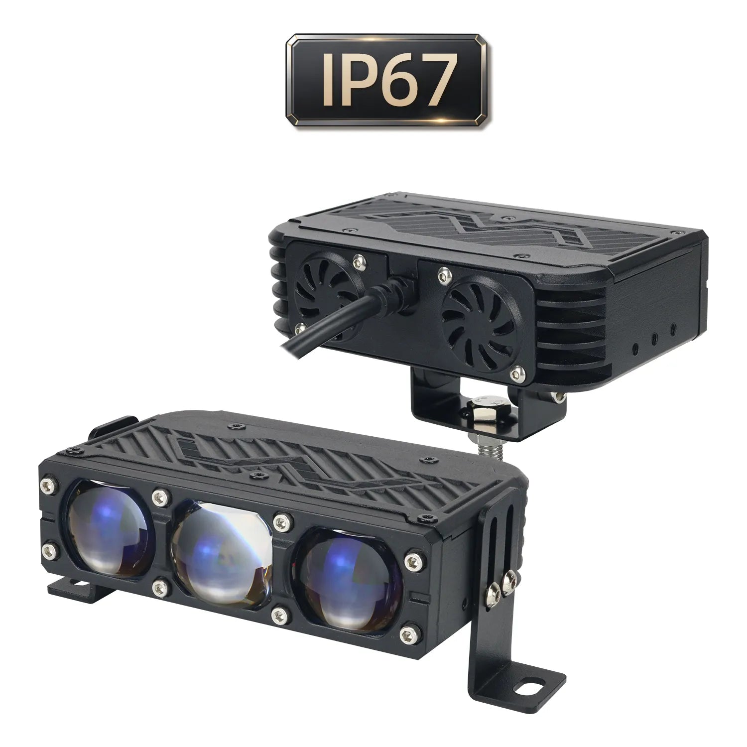 Triple-Lens Black LED Driving Light S103