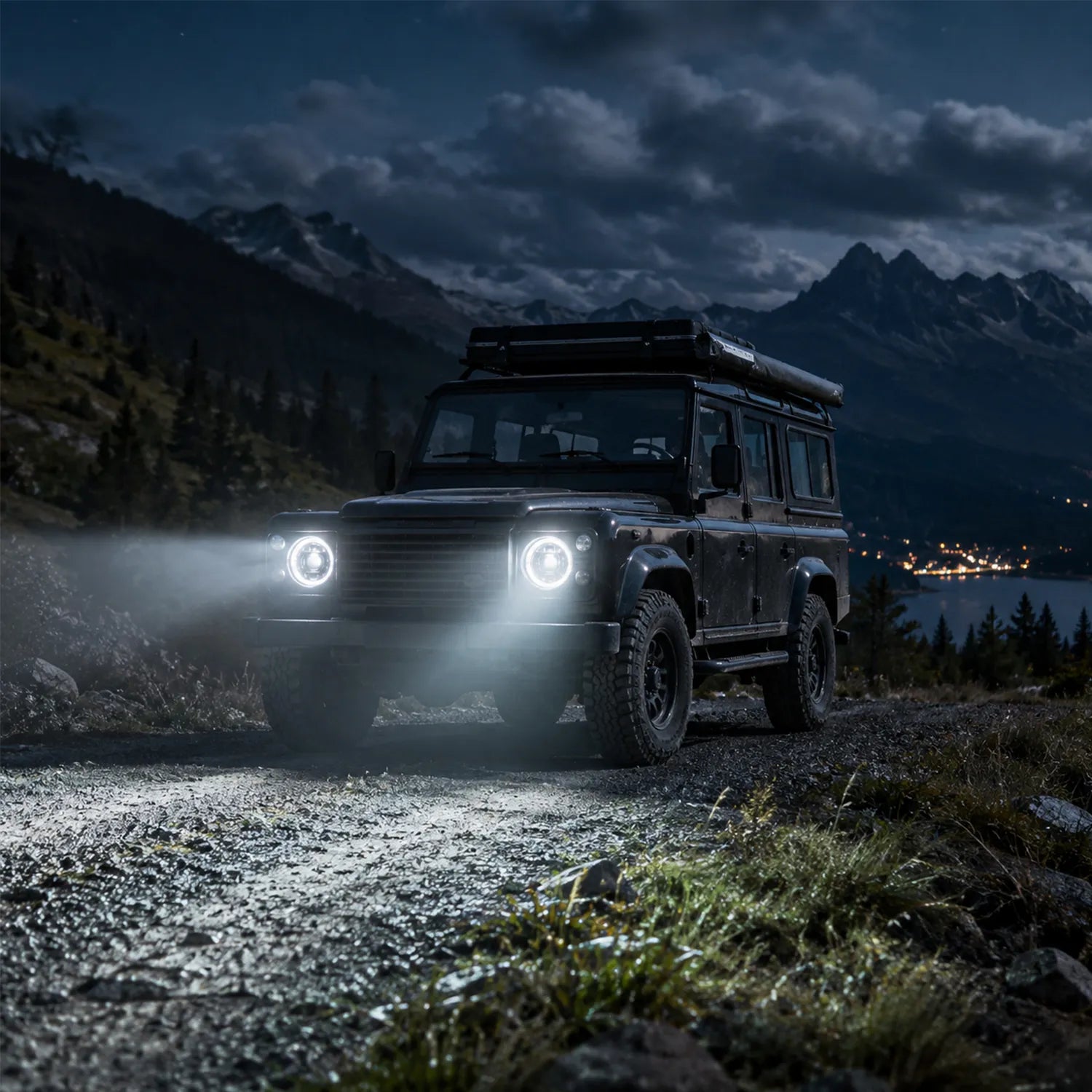 7 Inch Jeep Dual-color LED Round Headlight C256